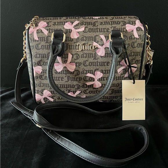 Juicy Couture Handbags - NEW Juicy Couture Simply Sweet Satchel Dark Brown Pink Bows